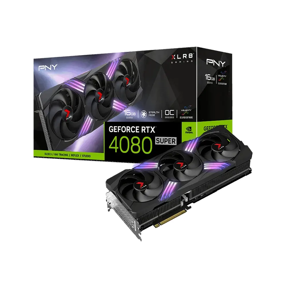 PNY GeForce RTX 4080 Super 16GB GDDR6X XLR8 Gaming Verto Epic-X RGB OC Triple Fan Видео карта