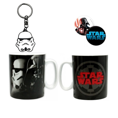Abysse Movies Star Wars Darth Vader & Stormtrooper подаръчен комплект от чаша, ключодържател и значки