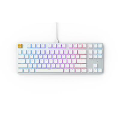 Glorious White Ice GMMK RGB TKL геймърска механична клавиатура с Gateron Brown суичове