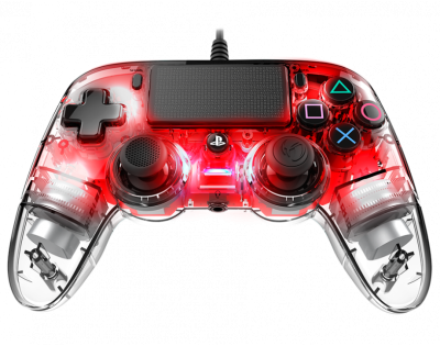 Nacon Wired Illuminated Compact Controller Red геймърски контролер за Playstation 4 и PC