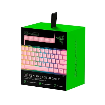 Razer PBT Keycap + Coiled Cable Upgrade Set Quartz Комплект капачки и кабел за механични клавиатури