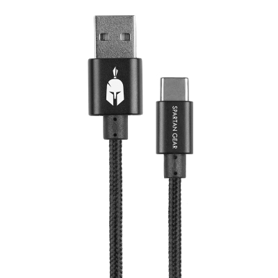 Spartan Gear Double Sided USB Black Кабел за зареждане и връзка USB-A / USB-C
