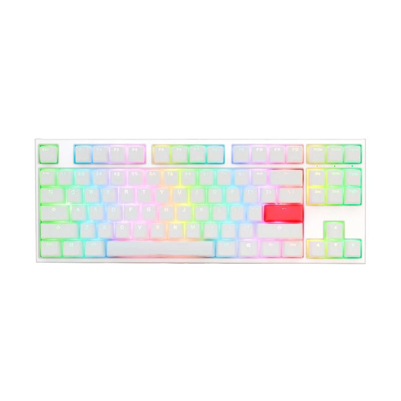 Ducky One 2 TKL White RGB Геймърска механична клавиатура с Kailh BOX White суичове