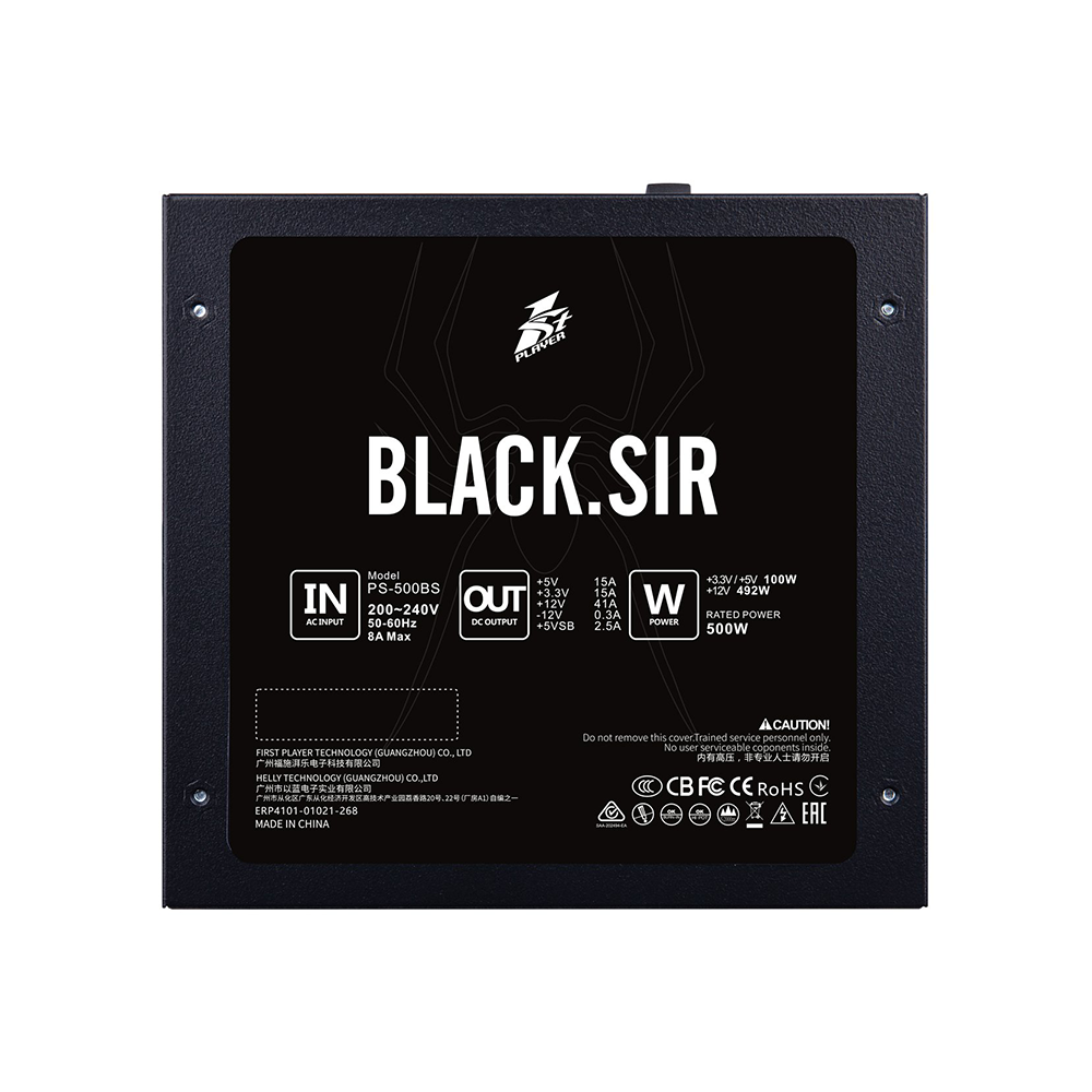 1stPlayer Black SIR 5.0 PS-500BS 500W, 80 Plus Standard Захранване за компютър