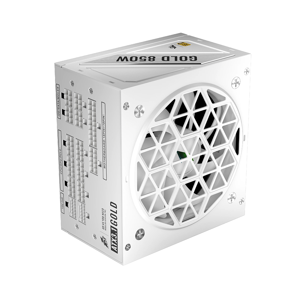 1stPlayer NGDP Gold White 850W, 80 Plus Gold, Модулно, PCIe 5.1, ATX 3.1 Захранване за компютър