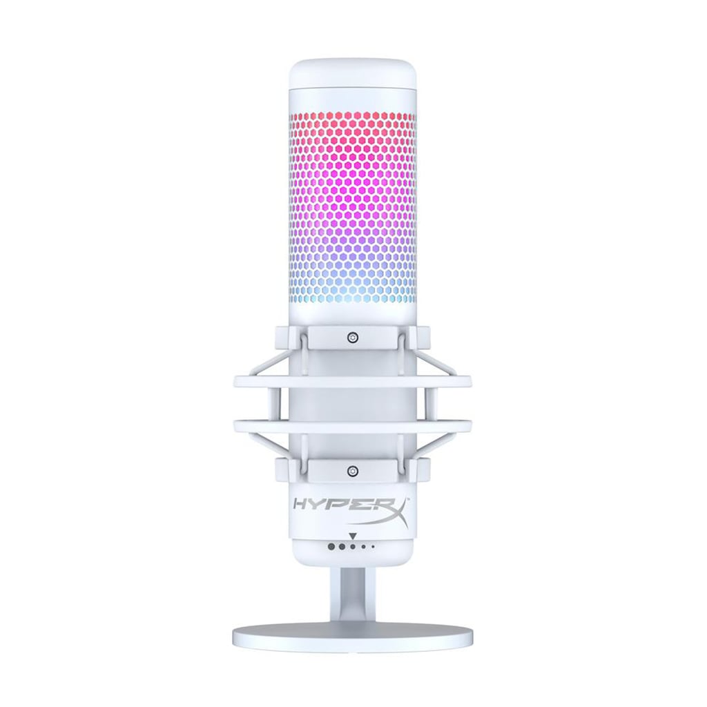HyperX QuadCast S White RGB Настолен геймърски микрофон за стрийминг