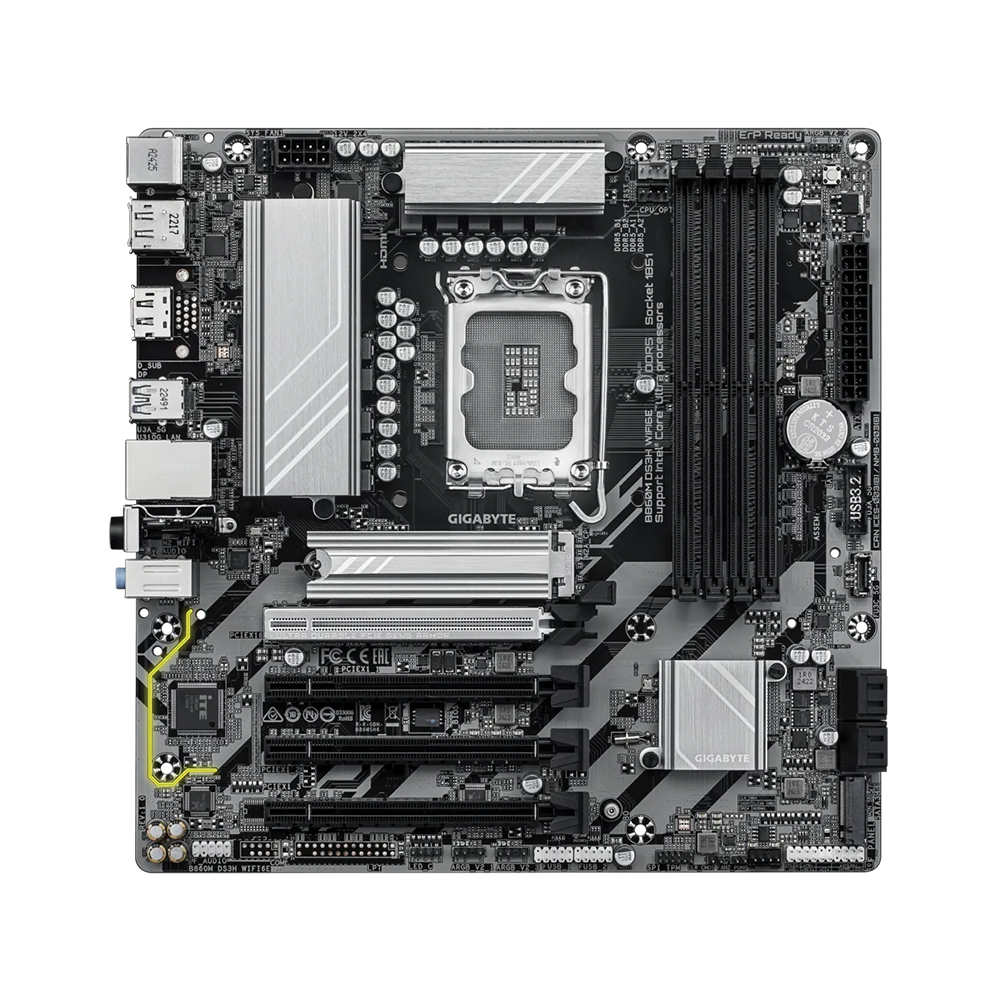 Gigabyte B860M DS3H WIFI6E, LGA1851, DDR5, WIFI Дънна платка