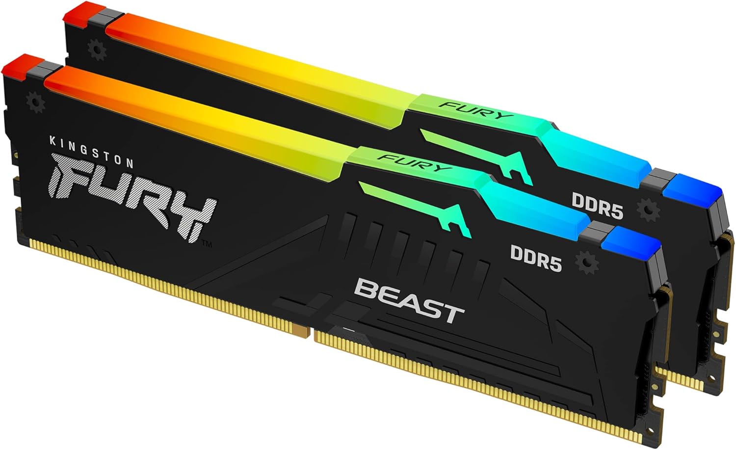 Kingston FURY Beast Black RGB 32GB (2x16), DDR5, 6400 MHz, CL32 Рам памет