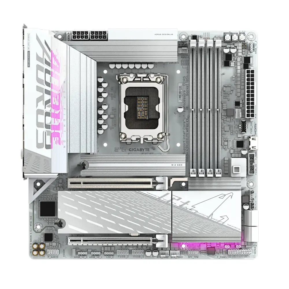 Gigabyte B860M AORUS ELITE WIFI6E ICE, LGA 1851, DDR5, WIFI Дънна платка