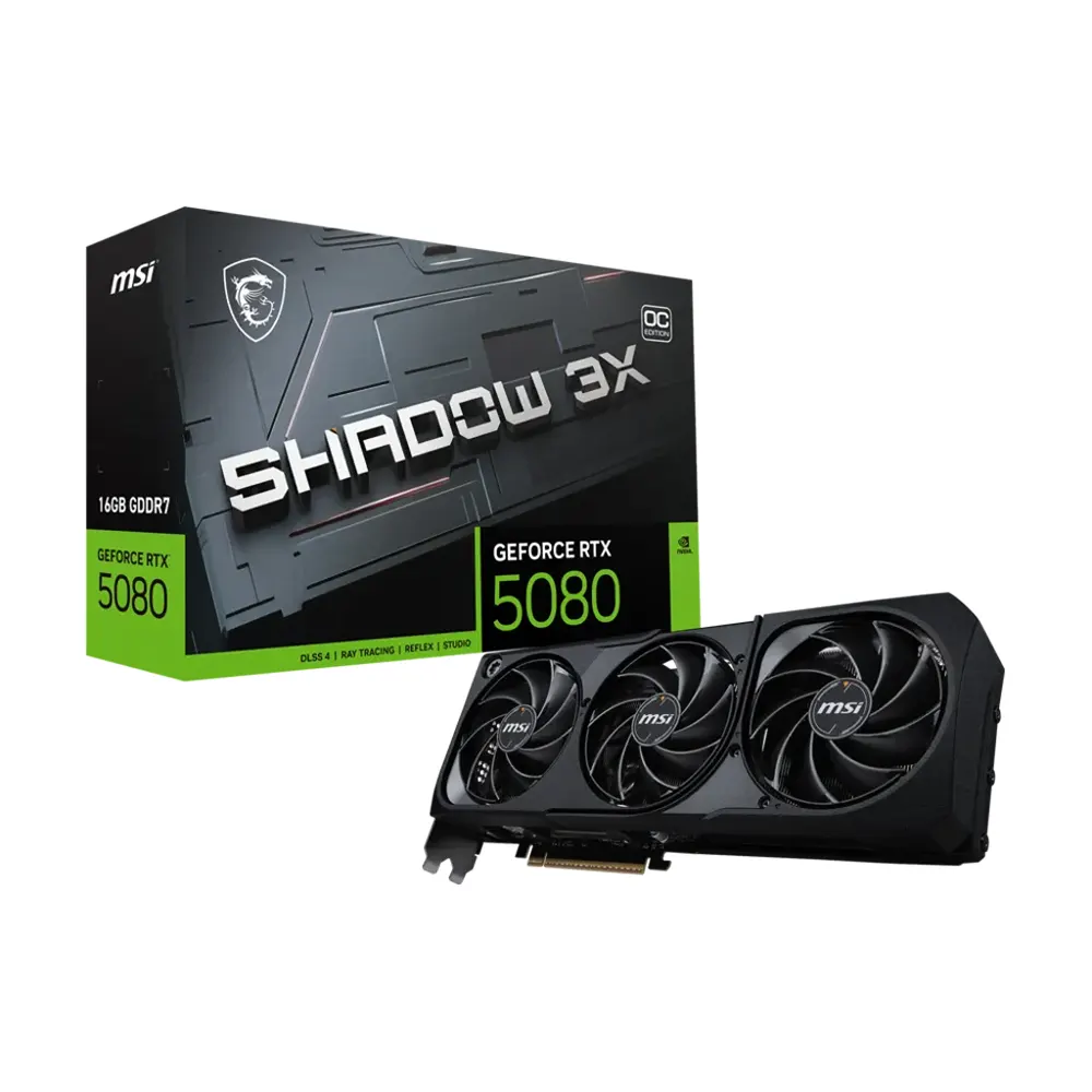MSI GeForce RTX 5080 SHADOW 3X OC, 16GB GDDR7 Видео карта