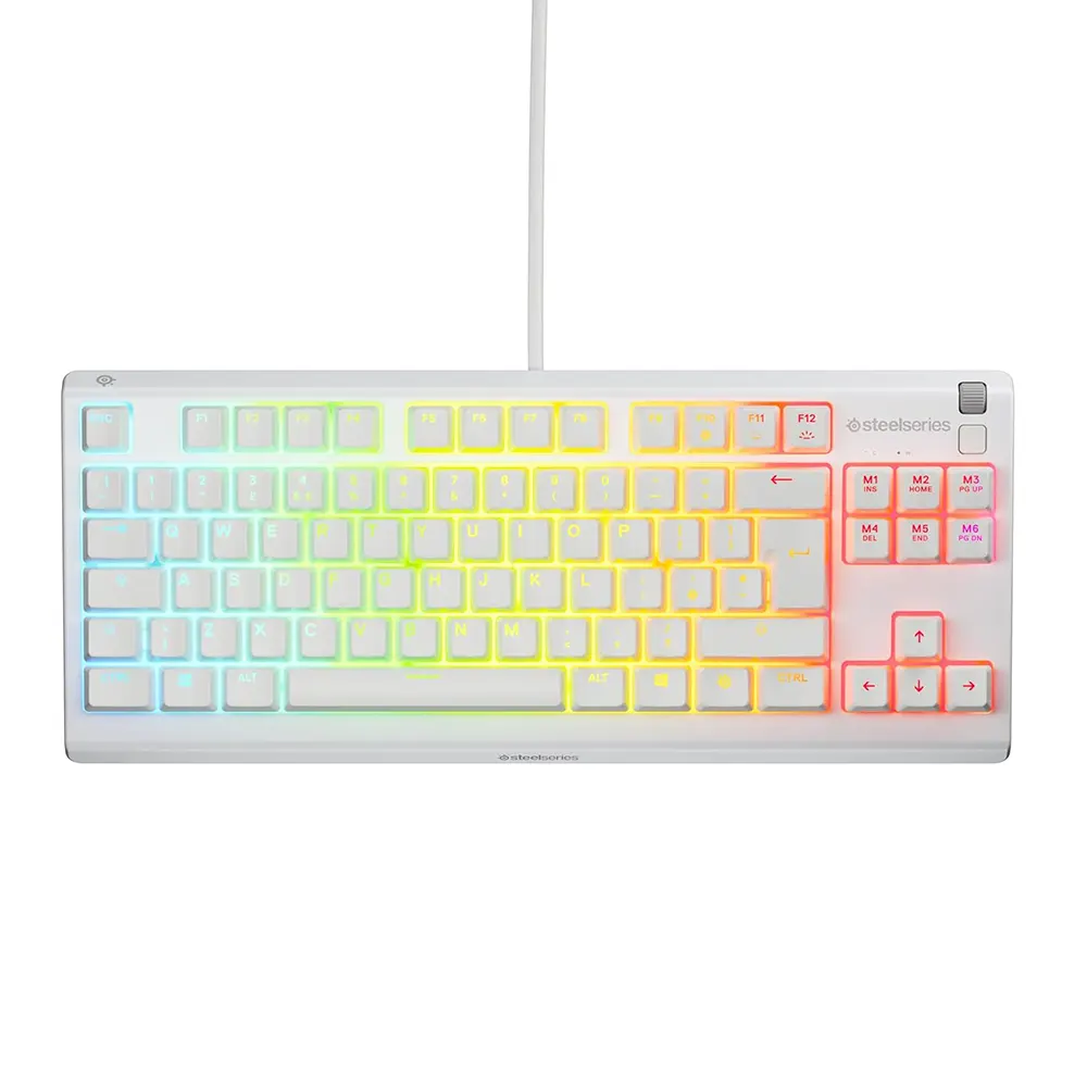 SteelSeries Apex 3 TKL White UK Layout Геймърска клавиатура със SteelSeries Whisper-Quiet суичове