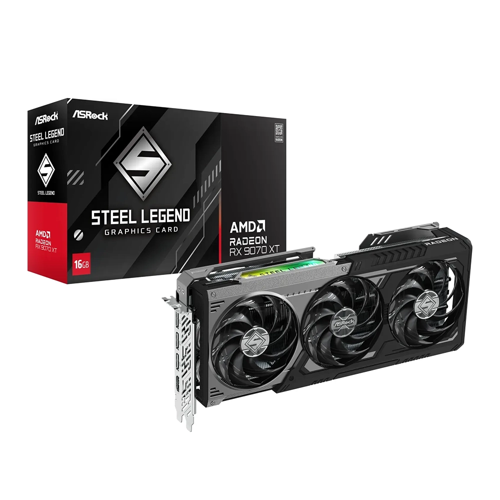 ASRock Radeon RX 9070 XT Steel Legend Dark, 16GB GDDR6 Видео карта