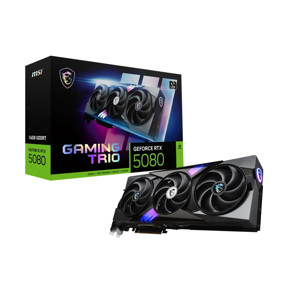 MSI GeForce RTX 5080 GAMING TRIO, 16GB GDDR7 Видео карта