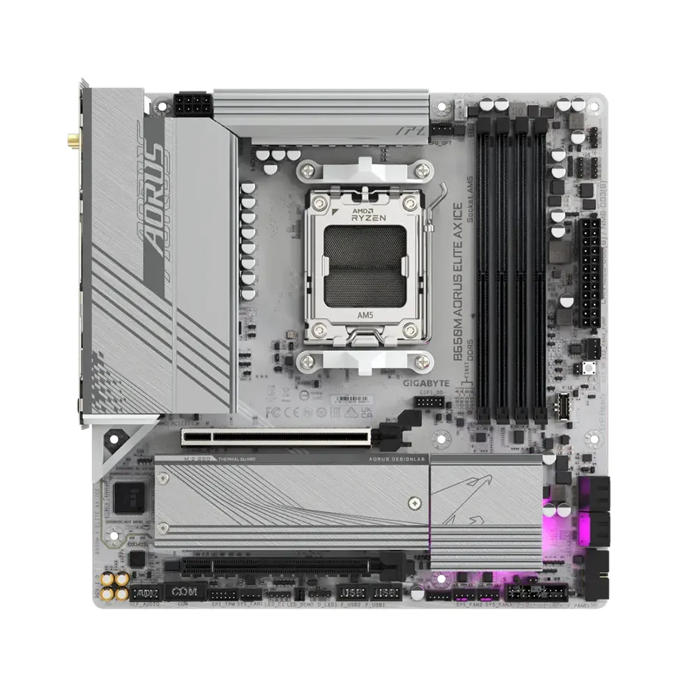 Gigabyte B650M AORUS ELITE AX ICE, AM5, DDR5, Wi-Fi 6E Дънна платка