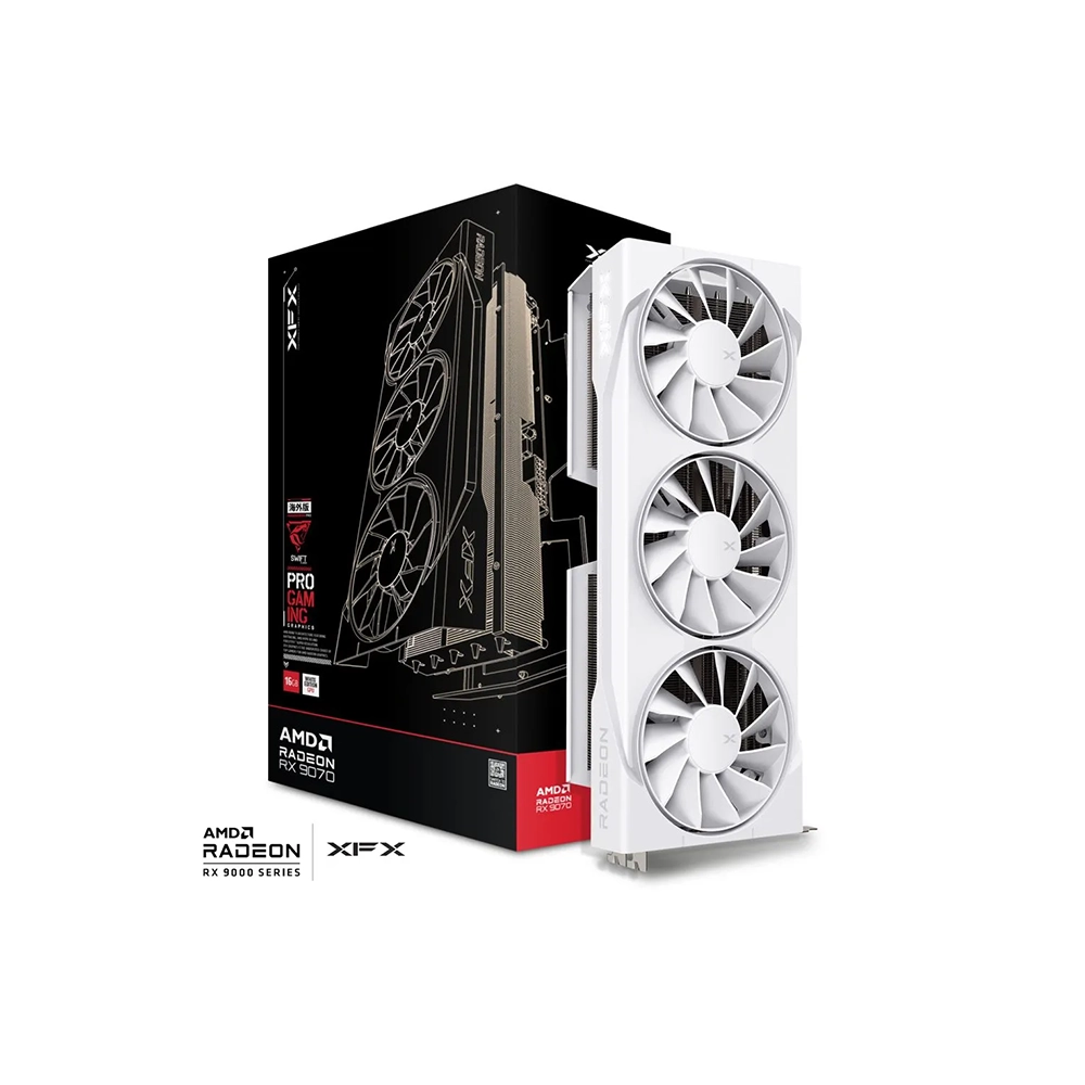 XFX Swift AMD Radeon RX 9070 OC White Triple Fan, 16GB GDDR6 Видео карта