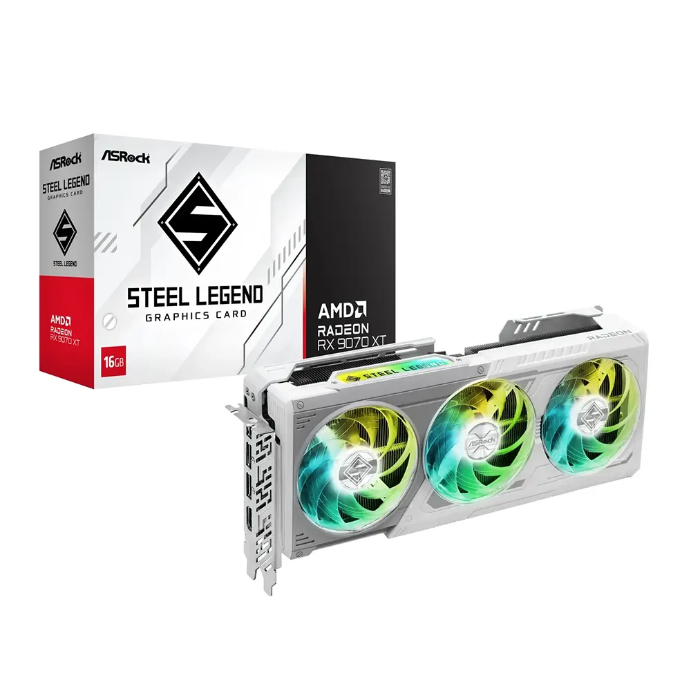 ASRock Radeon RX 9070 XT Steel Legend, 16GB GDDR6 Видео карта