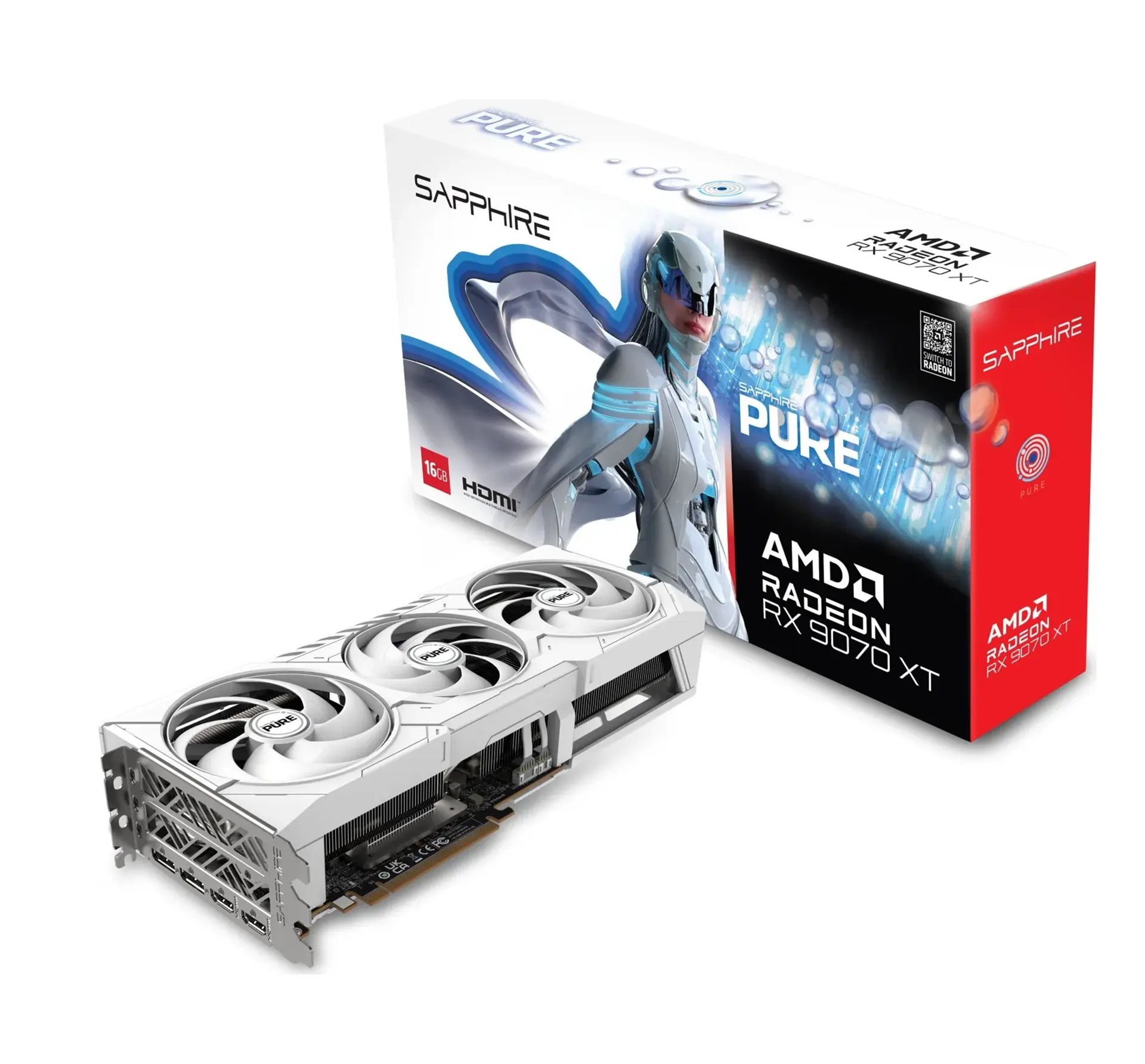 Sapphire Radeon RX 9070 XT PURE, 16GB GDDR6 Видео карта