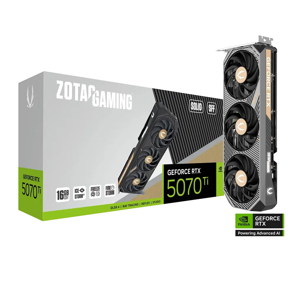 ZOTAC GAMING GeForce RTX 5070 Ti SOLID SFF, 16GB GDDR7 Видео карта