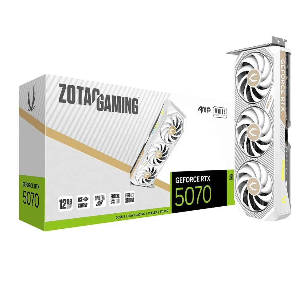 ZOTAC GAMING GeForce RTX 5070 AMP White Edition, 12GB GDDR7 Видео карта