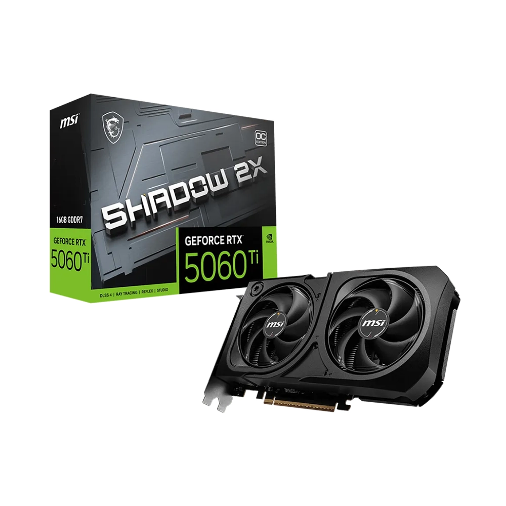 MSI GeForce RTX 5060 Ti Shadow 2X OC Plus, 16GB GDDR7 Видео карта