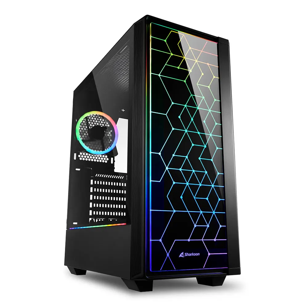 Sharkoon RGB LIT 100 Black Компютърна кутия
