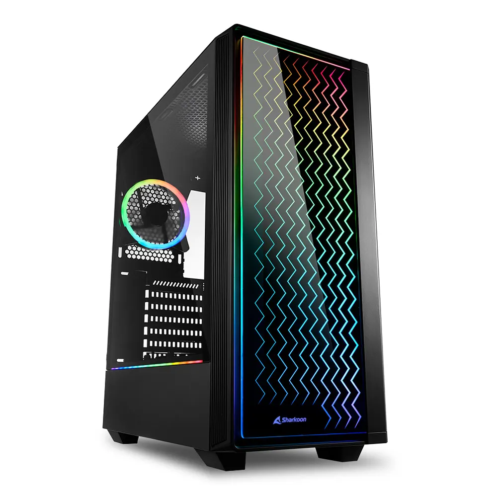 Sharkoon RGB LIT 200 Black Компютърна кутия