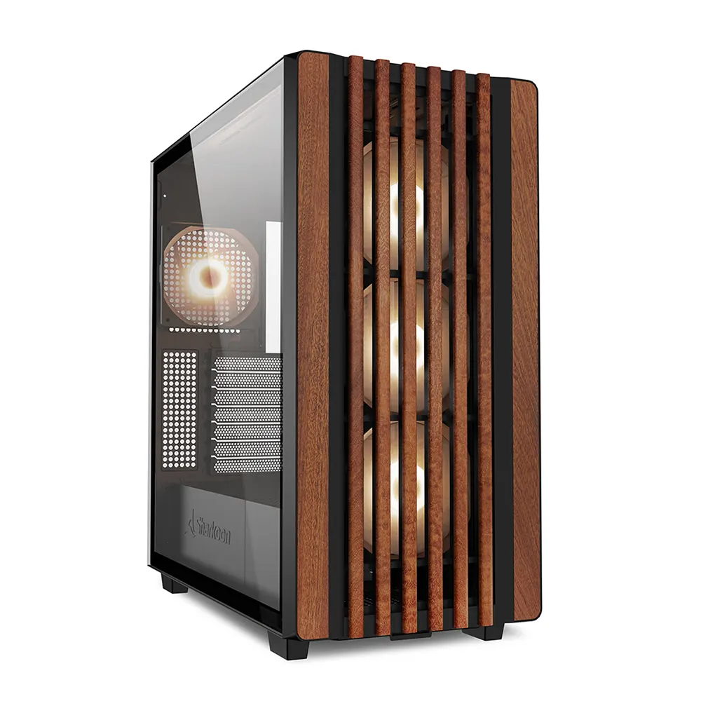 Sharkoon Rebel C70G RGB Black / Wood Компютърна кутия
