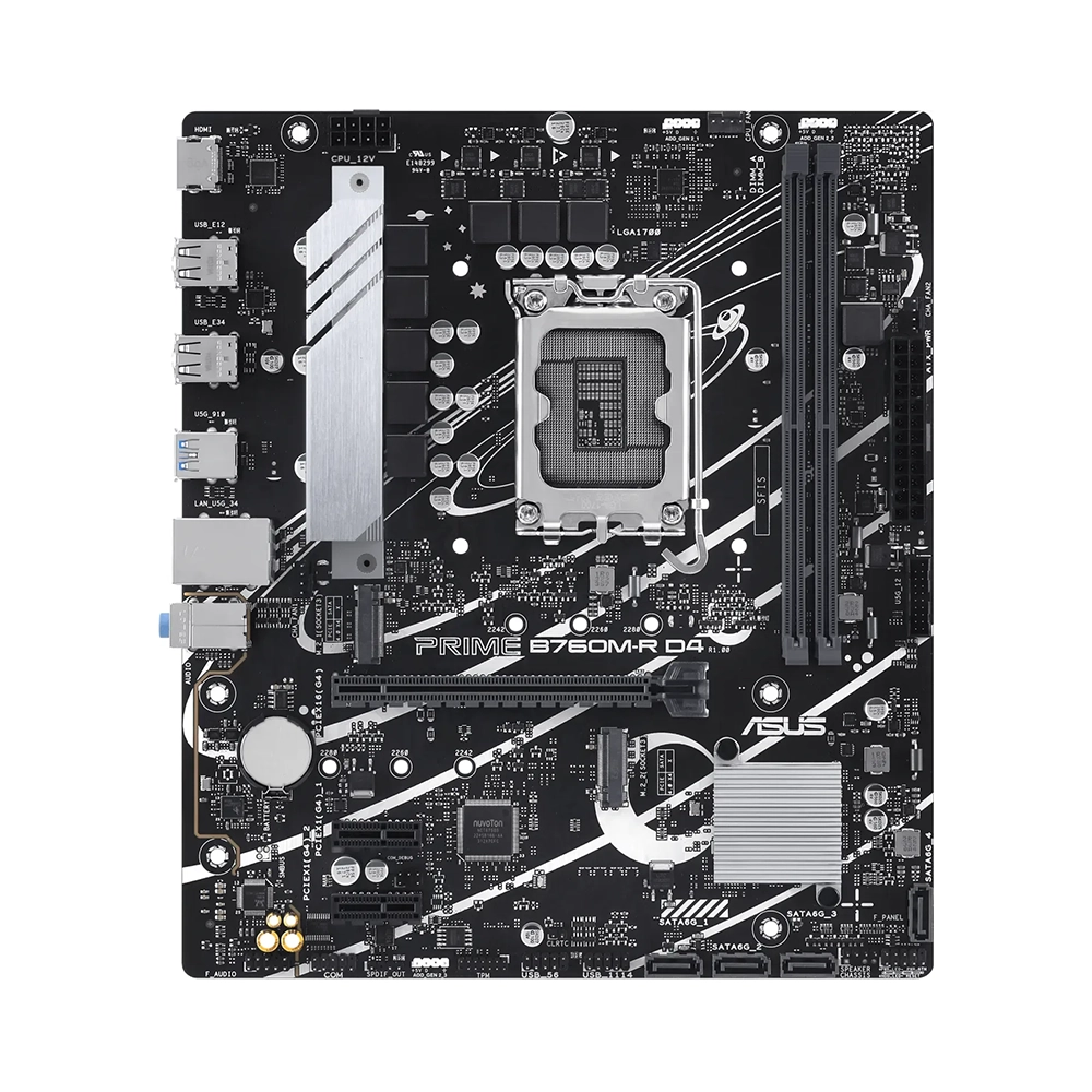 ASUS PRIME B760M-R D4, LGA1700, DDR4 Дънна платка