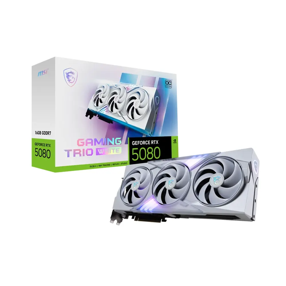 MSI GeForce RTX 5080 GAMING TRIO OC WHITE, 16GB GDDR7 Видео карта