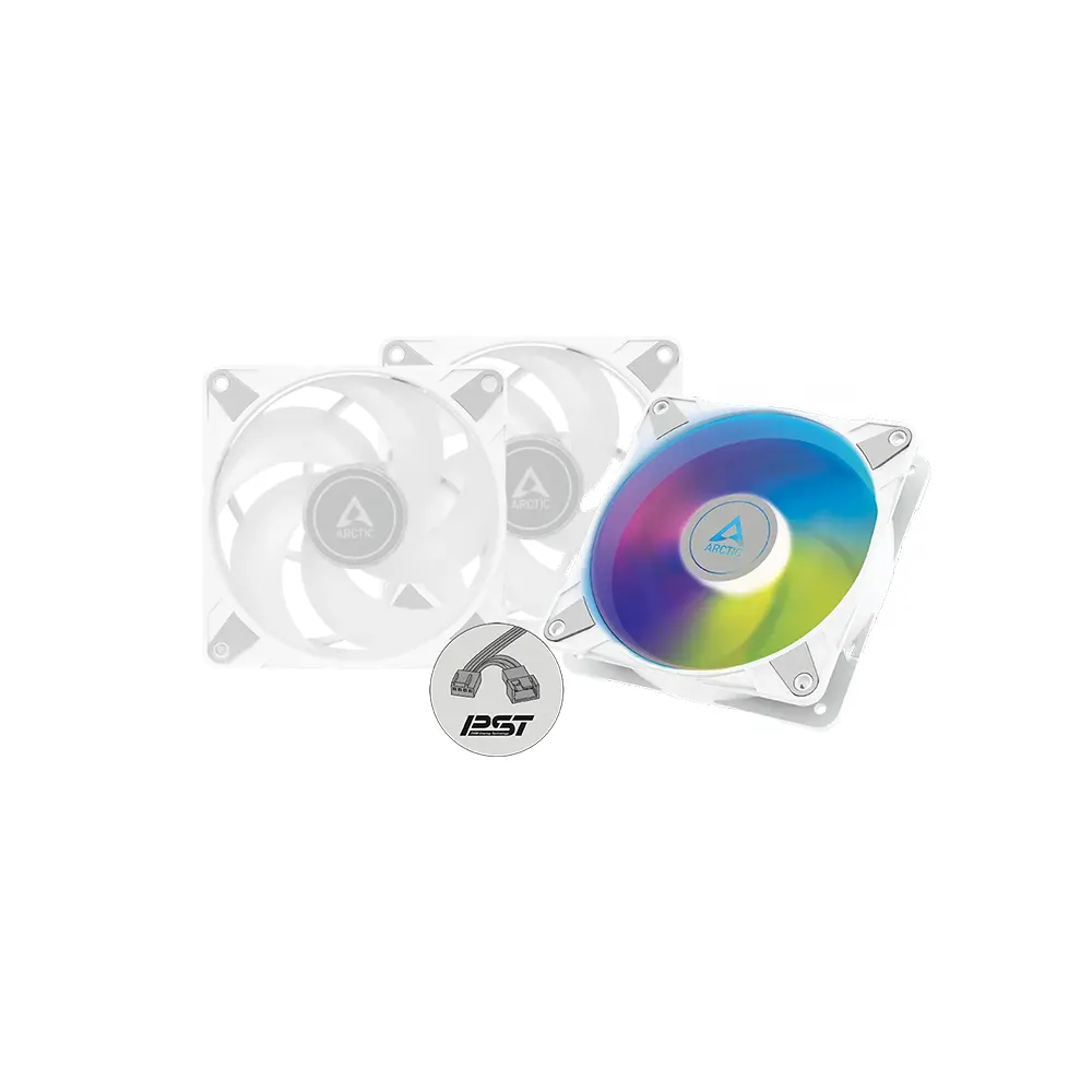 Arctic P12 PWM PST A-RGB 120mm ARGB White Комплект вентилатори (3 броя)