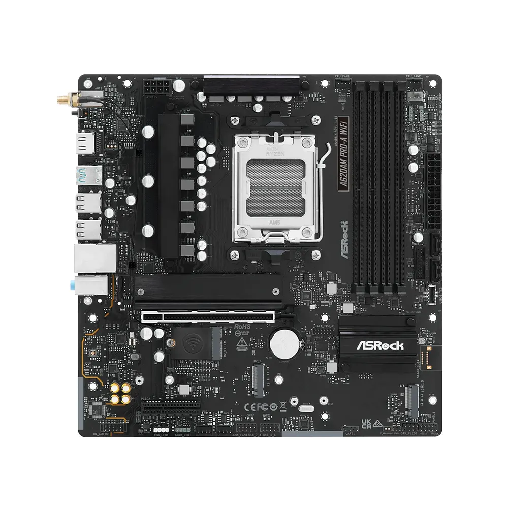 ASRock A620AM Pro-A WiFi, AM5, DDR5, Wi-Fi 6E Дънна платка