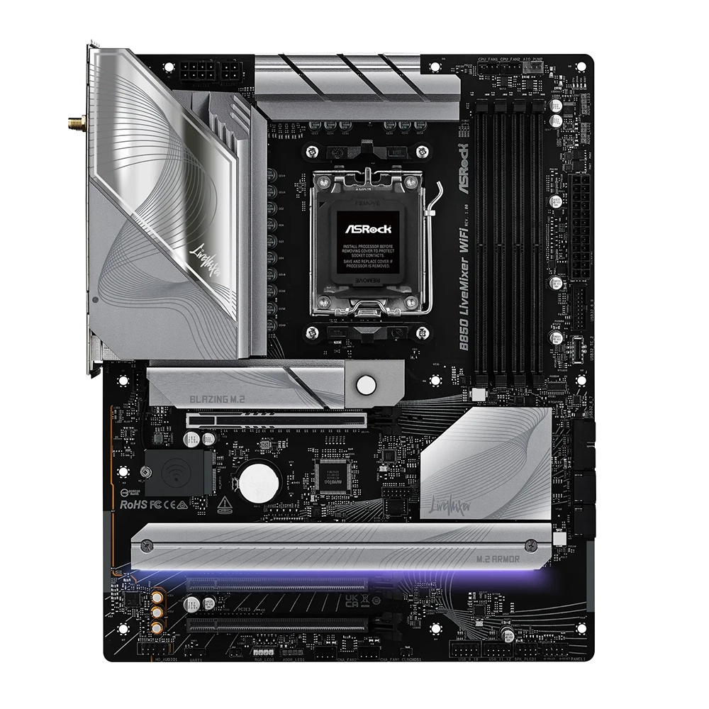 ASRock B850 LiveMixer WiFi, AM5, DDR5, Wi-Fi 7 Дънна платка