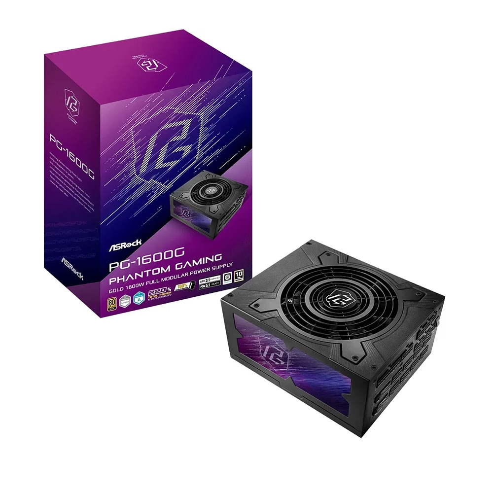 ASRock Phantom Gaming PG-1600G 1600W, 80 Plus Gold, Модулно, PCIe 5.1, ATX 3.1 Захранване за компютър