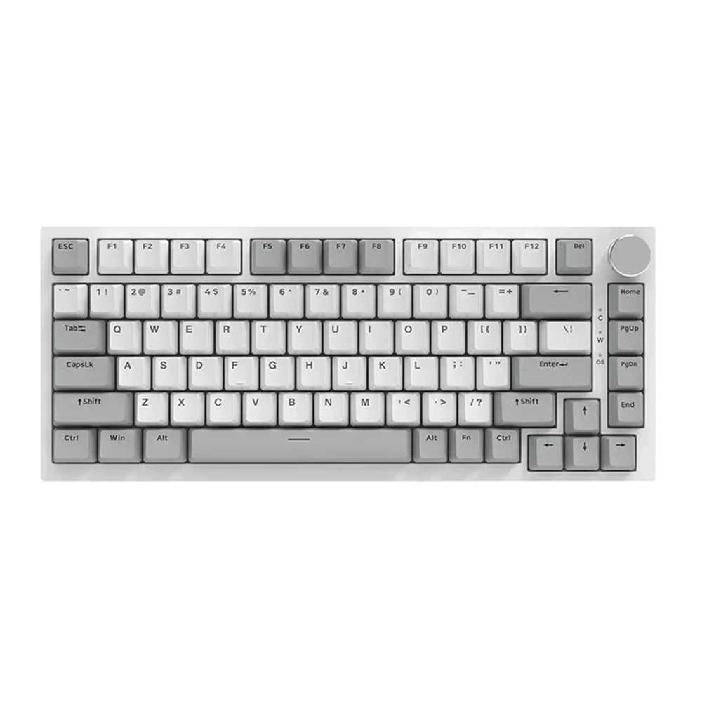 Ajazz AK820 75% White/Gray White LED Механична геймърска клавиатура с Ajazz AS Red суичове