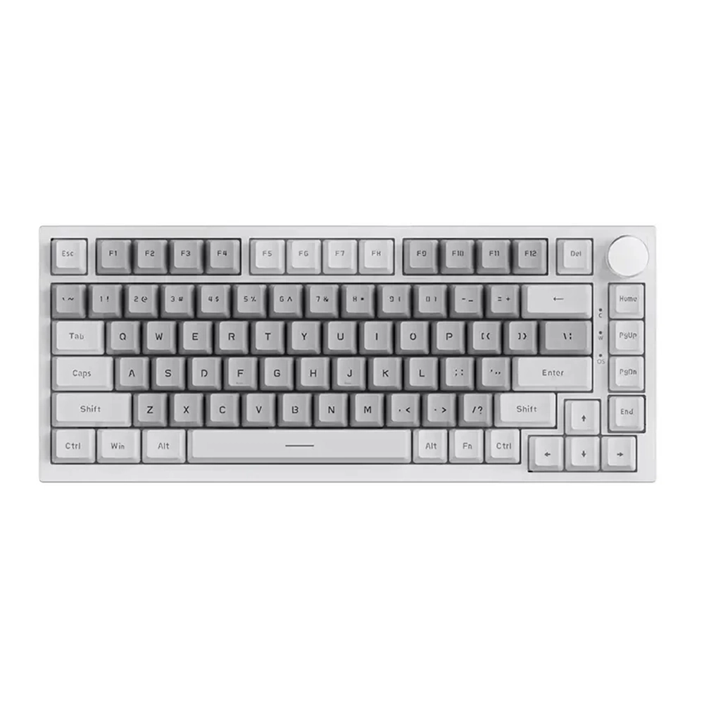 Ajazz AK820 75% White/Gray White LED Механична геймърска клавиатура с Ajazz HP Yellow суичове
