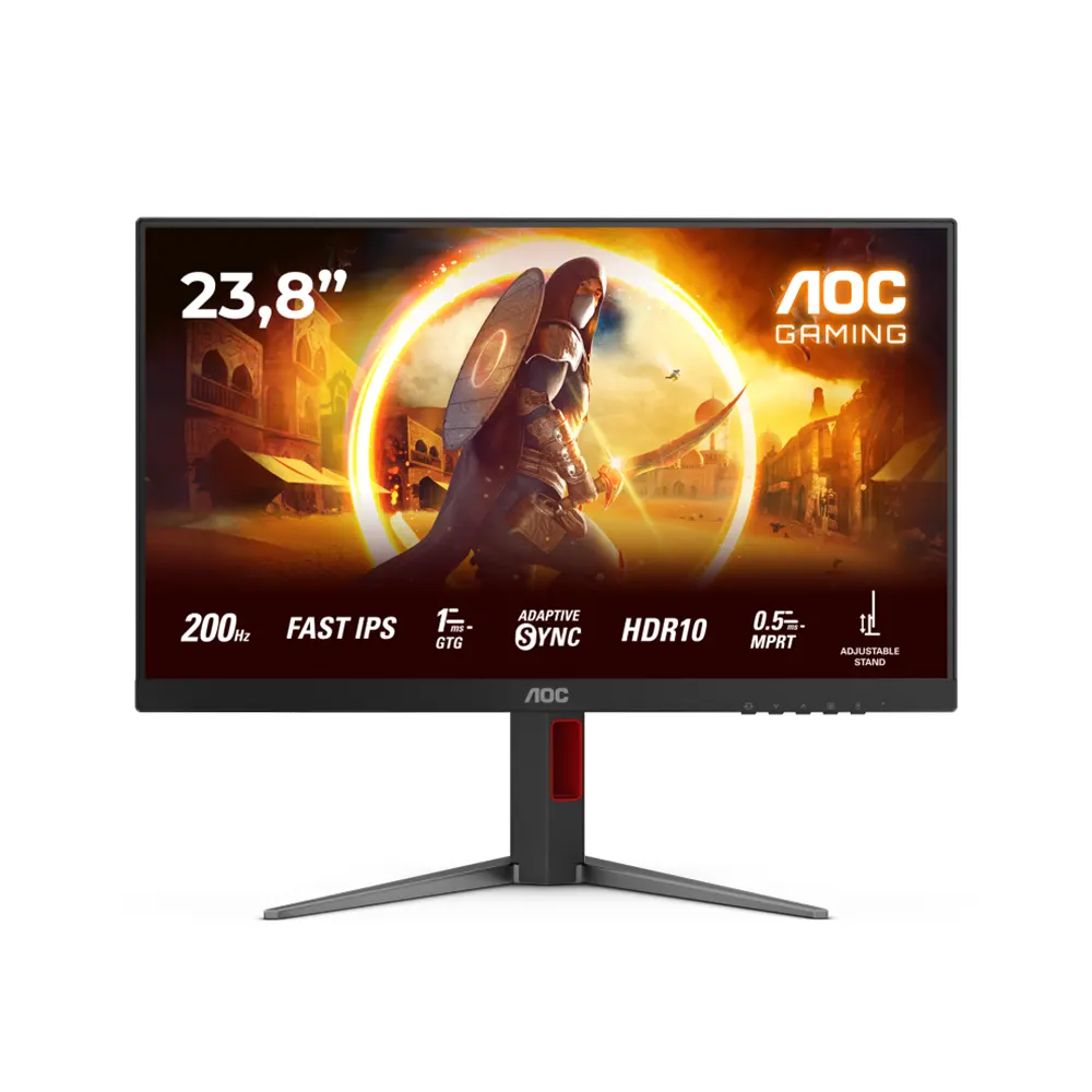 AOC 24G4HA 24" IPS, 200Hz, 1ms, FHD (1920 x 1080), Adaptive Sync, HDR10 Геймърски монитор