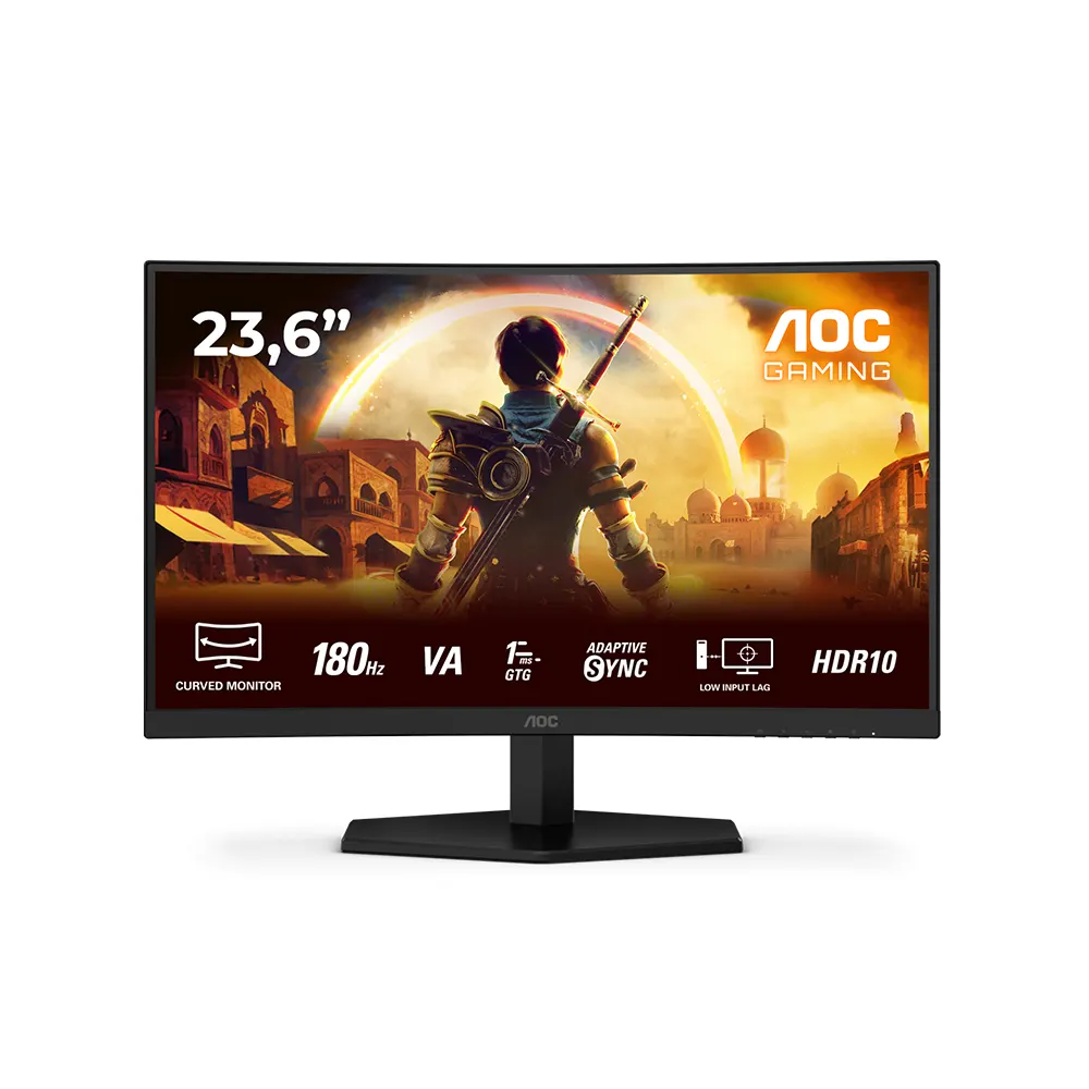 AOC C24G42E 23.6" VA, 180Hz, 0.5ms, FullHD (1920 x 1080), Adaptive Sync, 1500R Curved Извит геймърски монитор