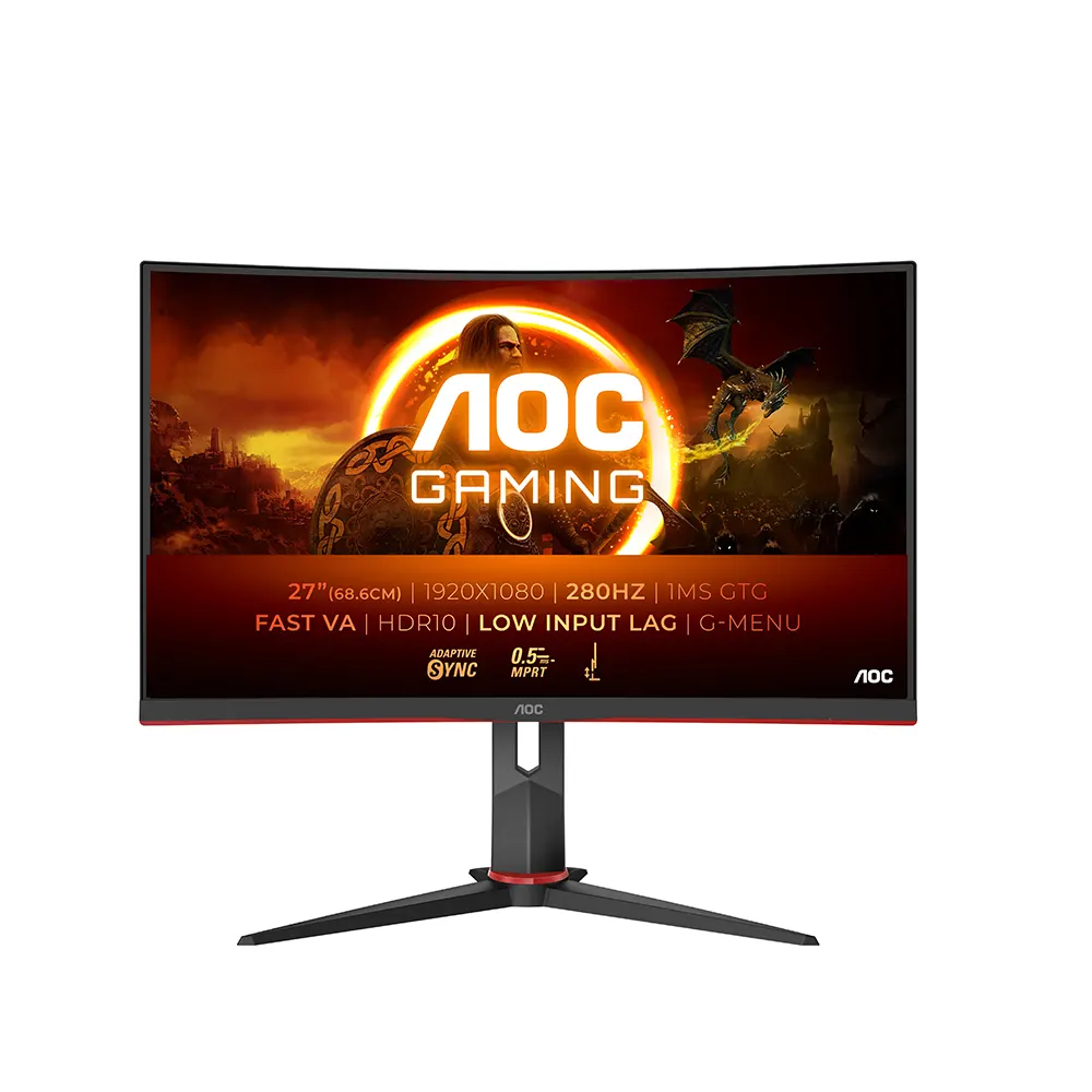 AOC C27G2Z3 27 VA, 280Hz, 0.5ms, FHD (1920 x 1080), Adaptive Sync, 1500R Curved Извит геймърски монитор