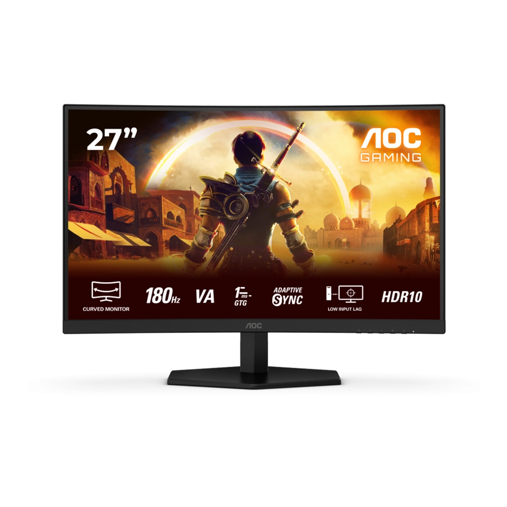 AOC C27G42E 27" VA, 180Hz, 1ms, FHD (1920 x 1080), HDR10, Adaptive Sync, 1500R Curved Извит геймърски монитор