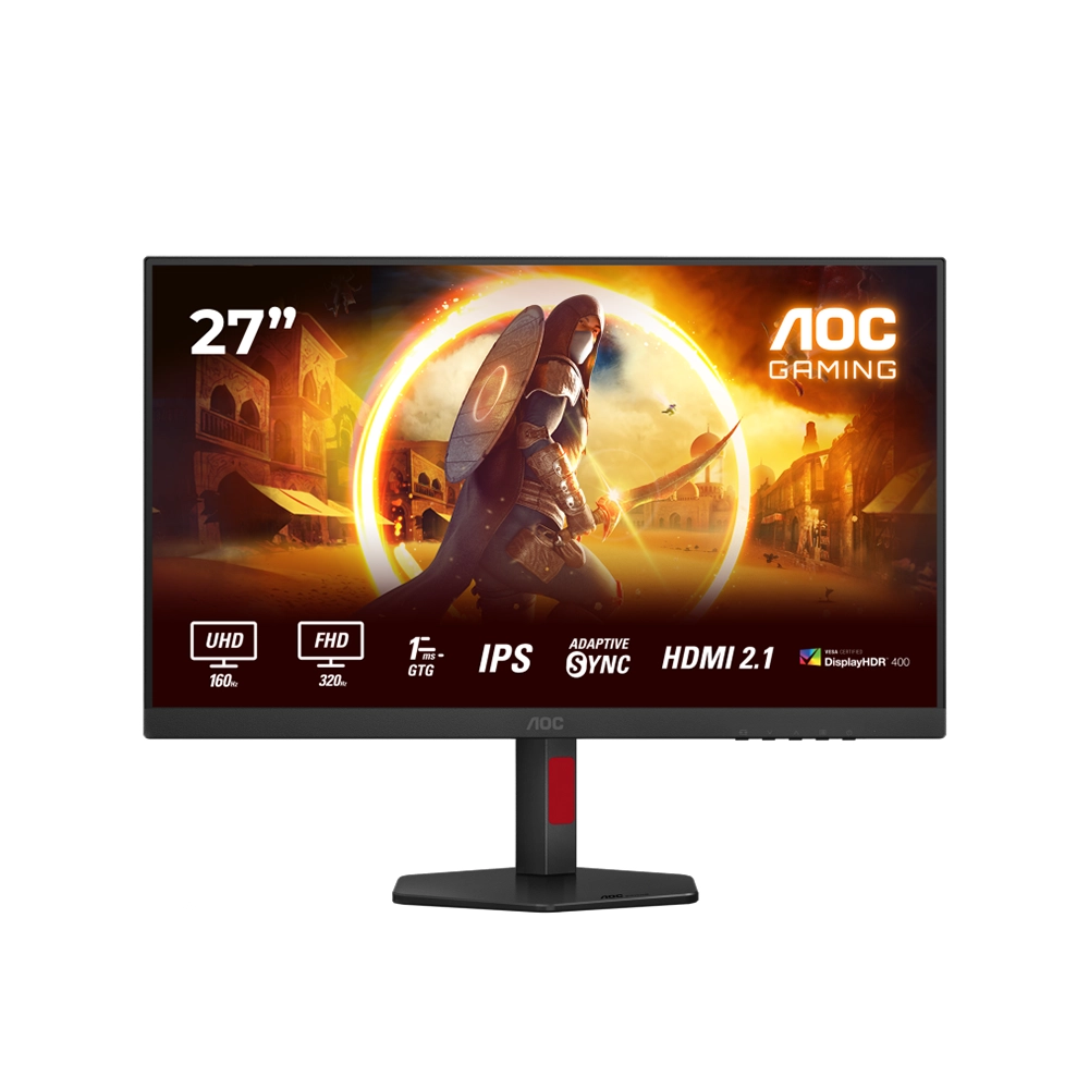 AOC U27G4R 27" IPS, 160Hz, 1ms, 4K UHD (3840 x 2160), VESA DisplayHDR 400, Adaptive Sync Геймърски монитор