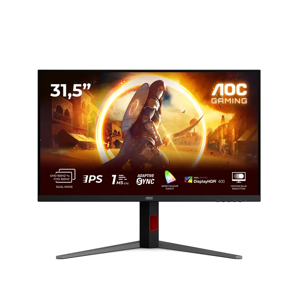 AOC U32G4U 31.5" ISP, 320Hz / 160Hz, 0.5ms, 4K UHD (3840 x 2160), VESA DisplayHDR 400, G-SYNC Compatible Геймърски монитор
