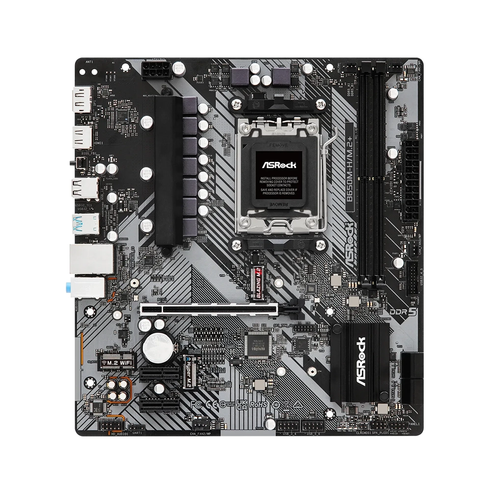 ASRock B650M-H/M.2+, AM5, DDR5, PCIe 5.0 Дънна платка