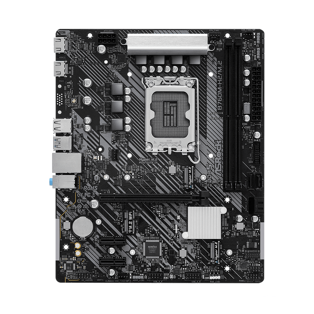 ASRock B760M-H2/M.2, LGA 1700, DDR5 Дънна платка