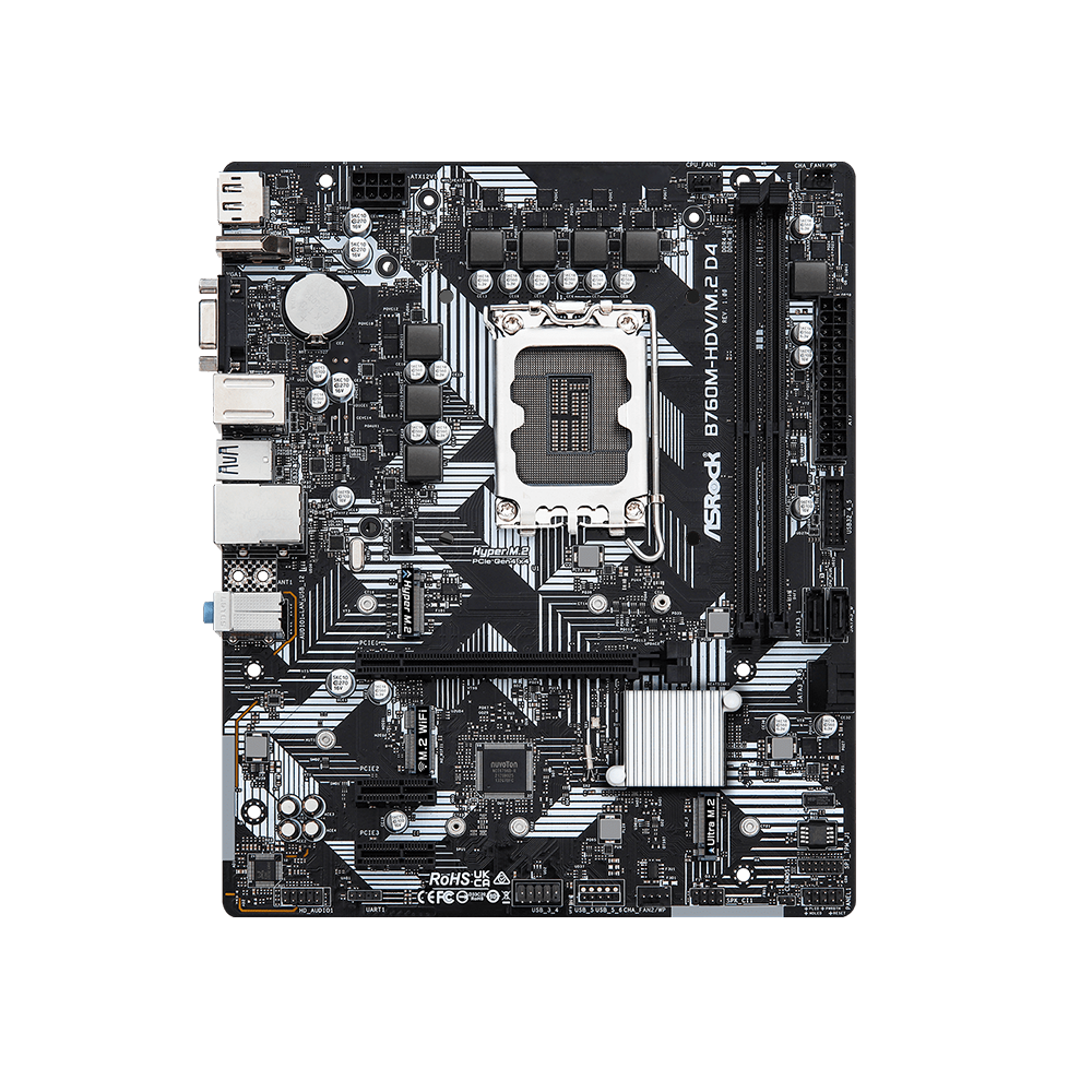 ASRock B760M-HDV/M.2 D4, LGA1700, DDR4, Micro ATX Дънна платка