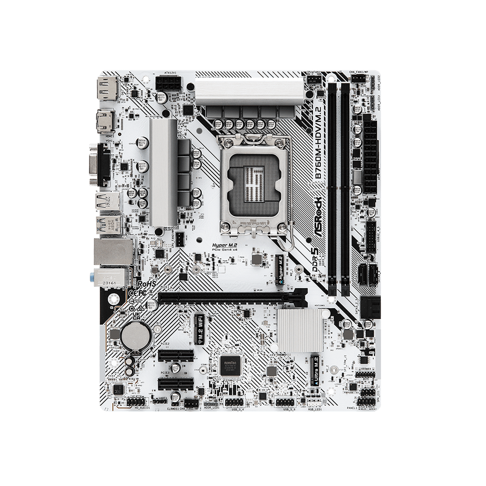 ASRock B760M-HDV/M.2, LGA1700, DDR5, Дънна платка