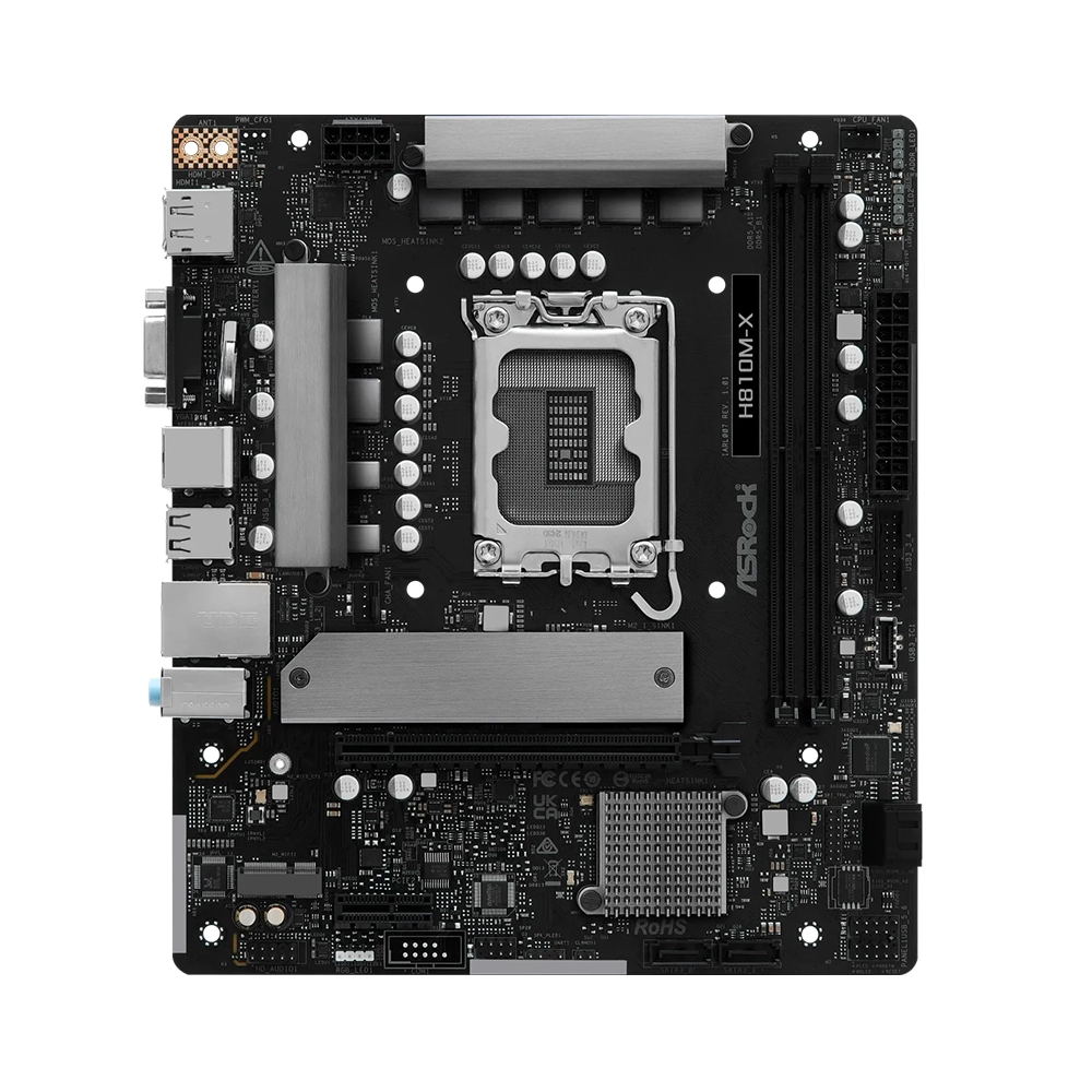 ASRock H810M-X, LGA1851, DDR5 Дънна платка
