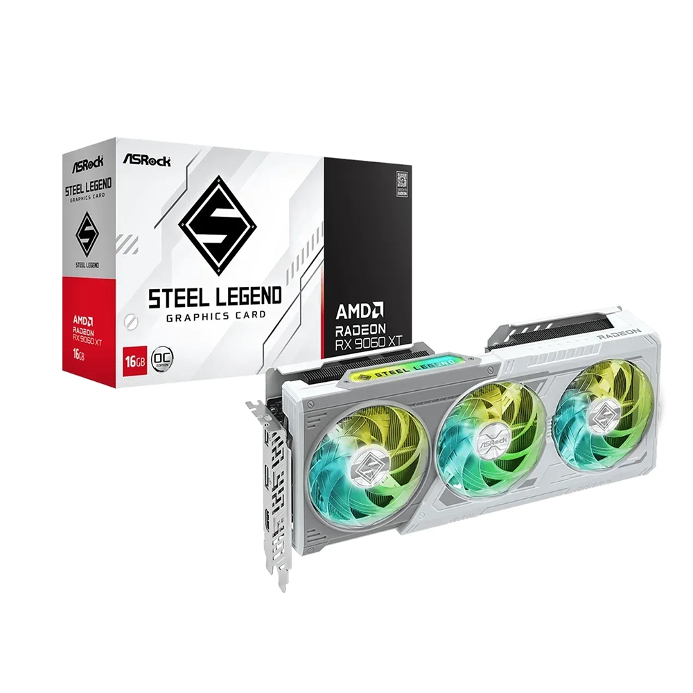 ASRock Radeon RX 9060 XT Steel Legend, 16GB GDDR6 Видео карта