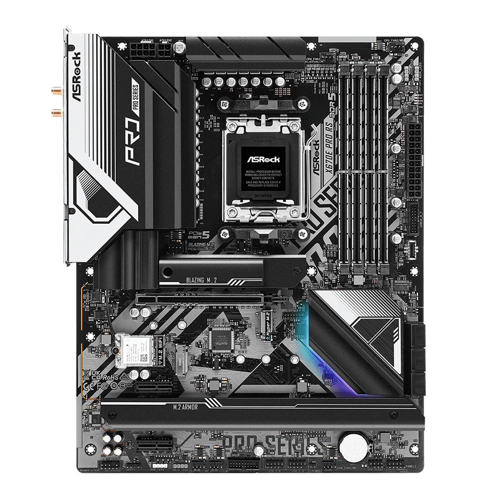 ASRock X670E Pro RS, AM5, DDR5, WiFi Дънна платка