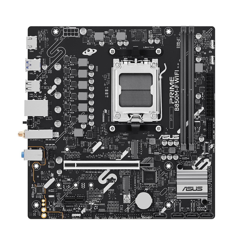 ASUS PRIME B850M-F WIFI, AM5, DDR5, Wi-Fi 6, PCIe 5.0 Дънна платка