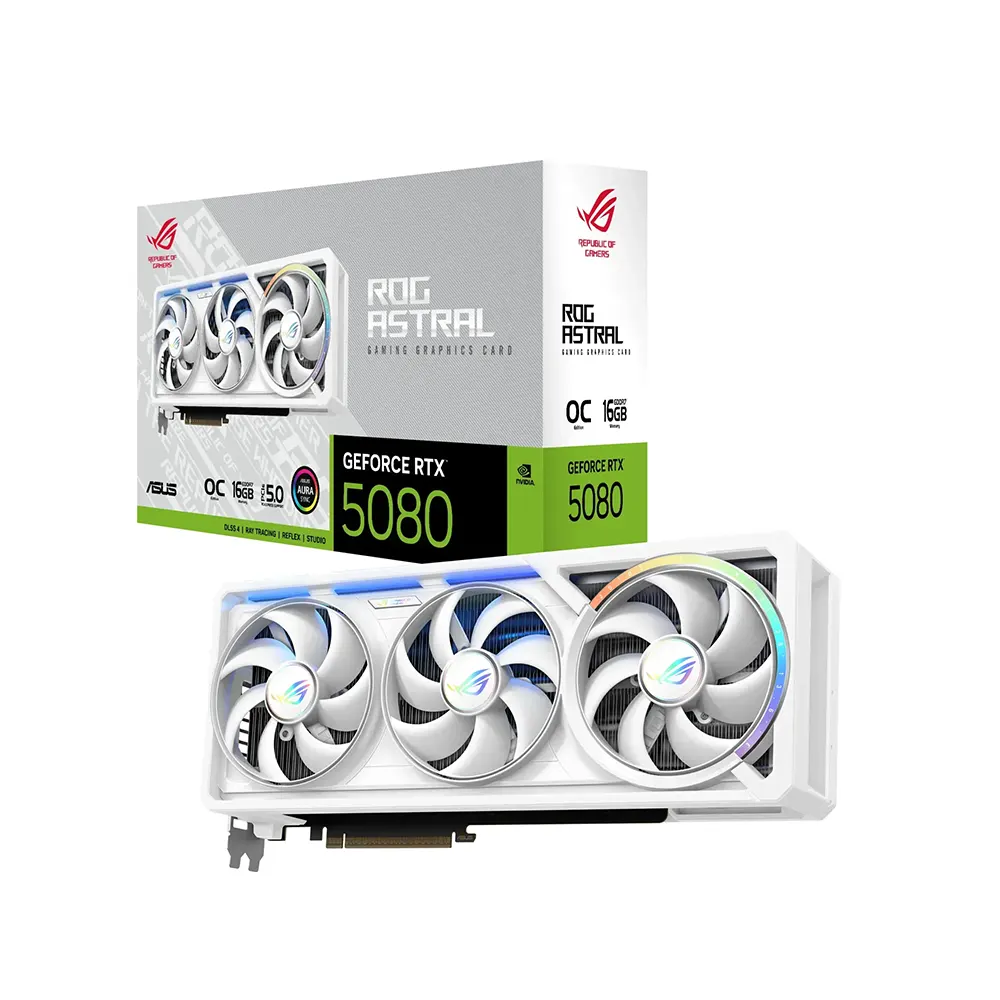 ASUS ROG Astral GeForce RTX 5080 WHITE OC Edition, 16GB GDDR7 Видео карта